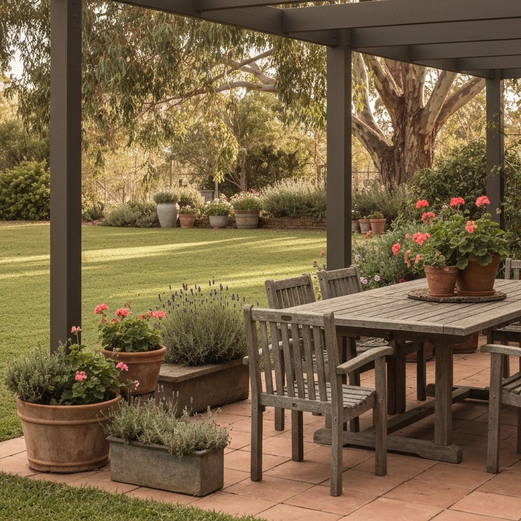 Peaceful outdoor garden and terrace area at Grace Guest Rooms